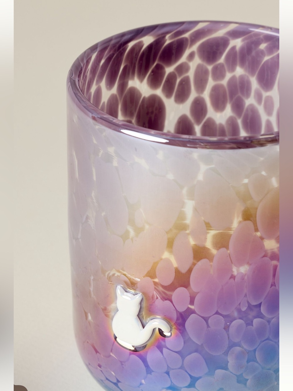 Anthropologie Multicolor Marquee Icon Juice Glass with White Cat - Picture 4 of 4